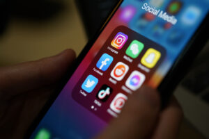 Social media applications on a phone - Social media harm attorney