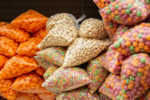 Stacked bags of ultra-processed food -Ultra-processed food lawsuit attorney